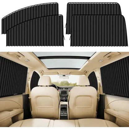 Magnetic Car Window Curtain | Heat & Sunshade Protection (4 Pcs)